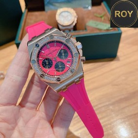 AP Audemars Piguet Pink Rubber Strap Ladies Chronograph – 42mm