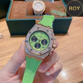 AP Audemars Piguet Green Rubber Strap Ladies Chronograph – 42mm