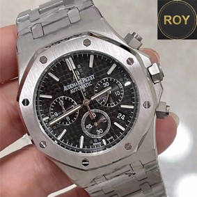 AP Audemars Piguet Black Dial Silver Stainless Steel- 42mm
