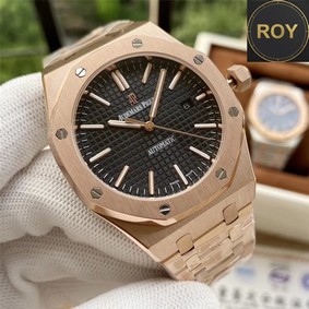 AP Audemars Piguet Black dial Rose gold Automatic- 41mm
