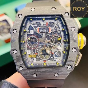 Richard Mille Automatic Movement Chronograph black Rubber strap RM